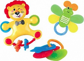 Набор развивающих игрушек - Львенок, бабочка, фрукты (Playgo, Play 1458veg)